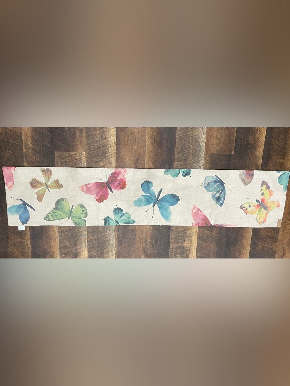 Split P Watercolor Butterfly Table Runner - 69”X14”